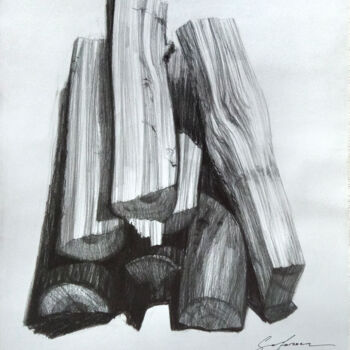 Dessin intitulée "firewood02" par Andrii Safonov, Œuvre d'art originale, Crayon