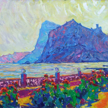 Painting titled "Fortress in Crimea" by Andriy Chebotaru, Original Artwork, Oil