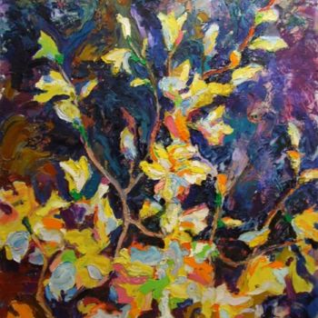Картина под названием "Magnolia" - Andriy Chebotaru, Подлинное произведение искусства, Масло