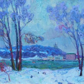 Painting titled "winter's tale" by Andriy Chebotaru, Original Artwork, Oil