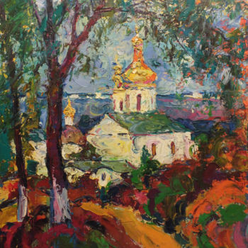 Картина под названием "Kiev Pechersk Lavra" - Andriy Chebotaru, Подлинное произведение искусства, Масло
