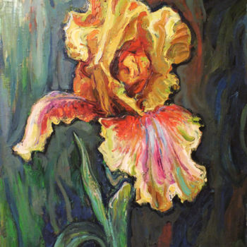 Картина под названием "Iris" - Andriy Chebotaru, Подлинное произведение искусства, Масло