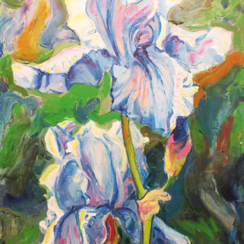 Peinture intitulée "Irises" par Andriy Chebotaru, Œuvre d'art originale, Huile