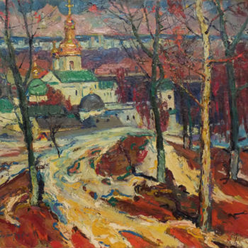 Pintura intitulada "Kiev Pechersk Lavra" por Andriy Chebotaru, Obras de arte originais, Óleo