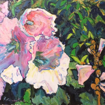 Painting titled "Mallow" by Andriy Chebotaru, Original Artwork, Oil