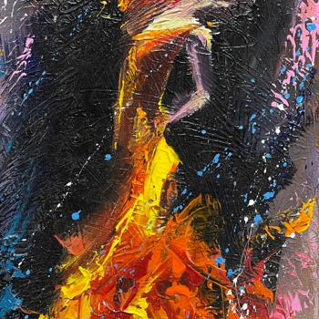 Peinture intitulée "Fire dance" par Andriy Izhak, Œuvre d'art originale, Acrylique