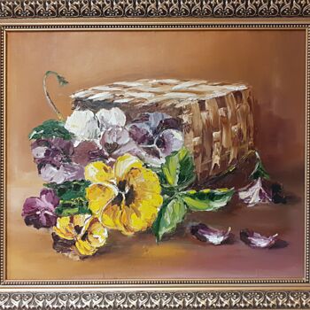 Painting titled "The flowers of our…" by Andriy Maslyanko, Original Artwork, Oil Mounted on Wood Stretcher frame