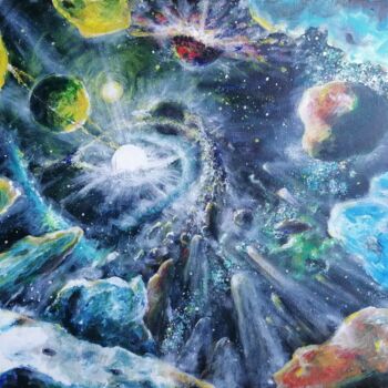 Pittura intitolato "Space series #3 - C…" da Andrus Reedla, Opera d'arte originale, Acrilico
