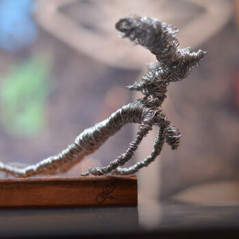 Sculpture titled "..Letting go.." by Andruscara Ra, Original Artwork, Wire
