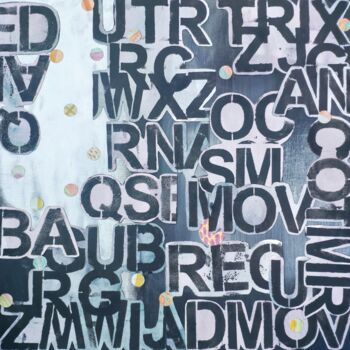 Collages getiteld "Your Words" door Natalia Andrushaewa, Origineel Kunstwerk, Collages Gemonteerd op Frame voor houten branc…