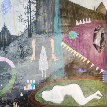 Collages intitulée "Fever" par Natalia Andrushaewa, Œuvre d'art originale, Collages