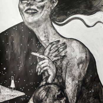 Рисунок под названием "Woman's Lot" - Natalia Andrushaewa, Подлинное произведение искусства, Карандаш