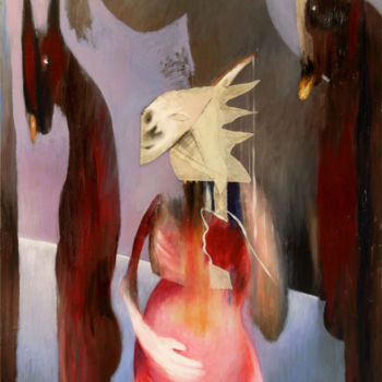 Pittura intitolato "Le Bal Masqué au Do…" da Andrzej Lassolle, Opera d'arte originale, Olio Montato su Telaio per barella in…