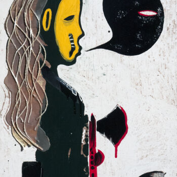Pittura intitolato "Totem deux" da Andrzej Lassolle, Opera d'arte originale, Lacca