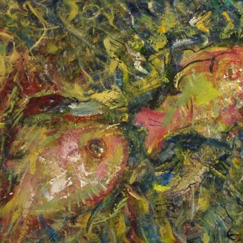 Картина под названием "dwie ryby" - Andrzej Lawrenc (Eryk Maler), Подлинное произведение искусства, Масло