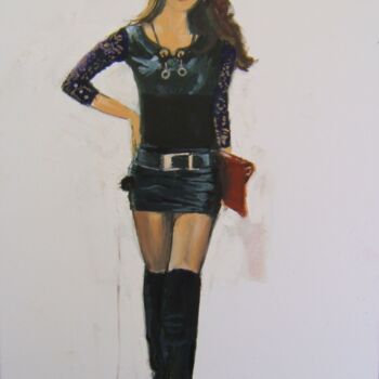Painting titled "the micro-miniskirt" by Andy Hudson, Original Artwork, Oil