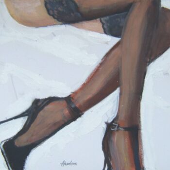 Peinture intitulée "Stockings" par Andy Hudson, Œuvre d'art originale, Huile