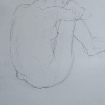 Drawing titled "Aïssa : les bras au…" by Andy Hudson, Original Artwork, Pencil