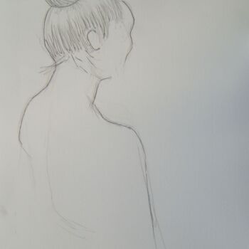 Drawing titled "Aïssa - hair up" by Andy Hudson, Original Artwork, Pencil