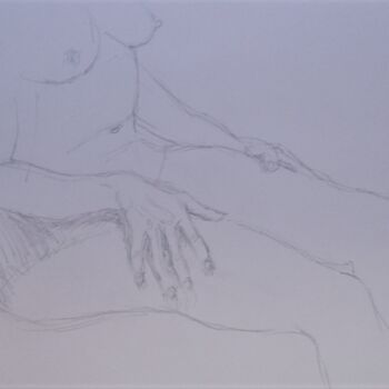 Drawing titled "Hands on thighs" by Andy Hudson, Original Artwork, Pencil