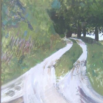 Painting titled "Chemin dans le bois" by Andy Hudson, Original Artwork, Gouache