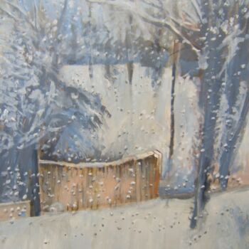 Painting titled "View from a rain-sp…" by Andy Hudson, Original Artwork, Oil Mounted on Wood Stretcher frame