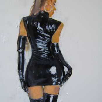 Картина под названием "The shiny black dre…" - Andy Hudson, Подлинное произведение искусства, Масло Установлен на Деревянная…