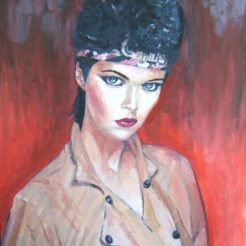 Painting titled "80s girl" by Andy Hudson, Original Artwork, Oil