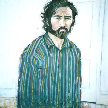 Peinture intitulée "Autoportrait âgé 42…" par Andy Hudson, Œuvre d'art originale, Huile Monté sur Châssis en bois