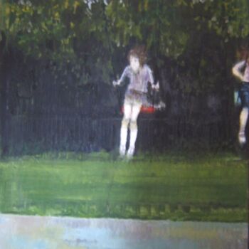 Painting titled "Swings -2" by Andy Hudson, Original Artwork, Oil Mounted on Wood Stretcher frame