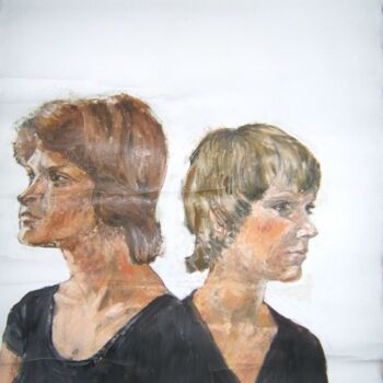 Painting titled "Rhona and Lesley" by Andy Hudson, Original Artwork, Oil