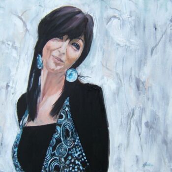 Painting titled "Nathalie : ma coiff…" by Andy Hudson, Original Artwork, Oil