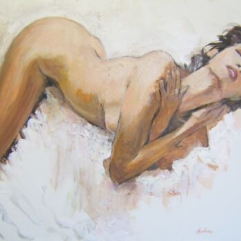 Painting titled "Actrice nue" by Andy Hudson, Original Artwork, Oil