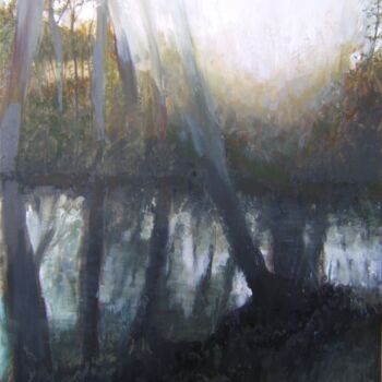 Painting titled "Les bois -3 : hiver…" by Andy Hudson, Original Artwork, Oil