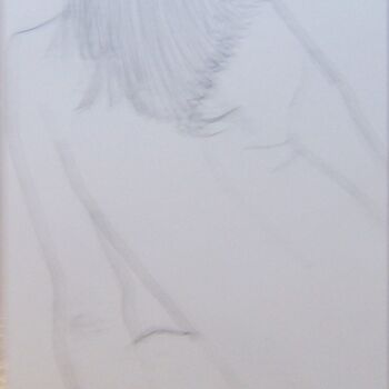 Drawing titled "nude - vue de dos" by Andy Hudson, Original Artwork, Pencil