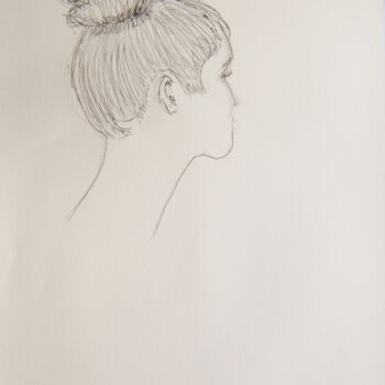 Drawing titled "Aïssa : top-knot" by Andy Hudson, Original Artwork, Ink