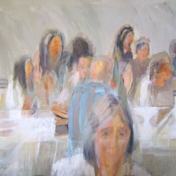 Painting titled "Le lunch de mariage" by Andy Hudson, Original Artwork, Oil