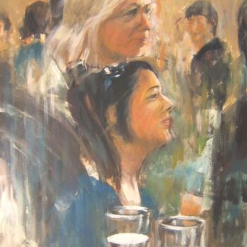 Painting titled "At the party" by Andy Hudson, Original Artwork, Oil