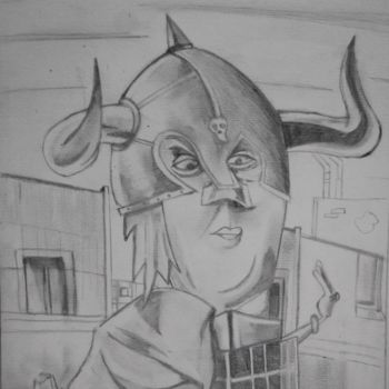 Drawing titled "Gerard (Depardieu)…" by Andy Juille, Original Artwork, Conté