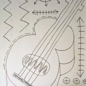 Σχέδιο με τίτλο "guitare25.jpg" από Andy Pilgrimm, Αυθεντικά έργα τέχνης