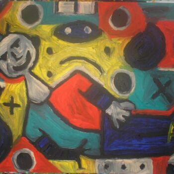 Painting titled "homme allongé" by Andy Pilgrimm, Original Artwork