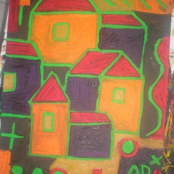 Painting titled "maisons" by Andy Pilgrimm, Original Artwork