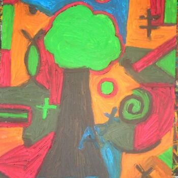 Painting titled "arbre" by Andy Pilgrimm, Original Artwork