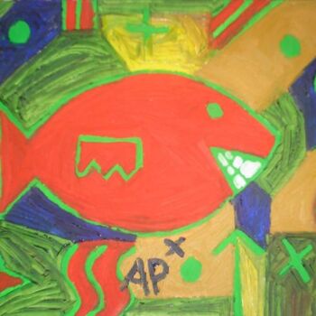 Painting titled "poisson" by Andy Pilgrimm, Original Artwork