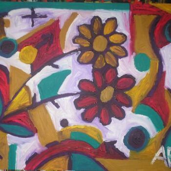 Painting titled "deux fleurs" by Andy Pilgrimm, Original Artwork