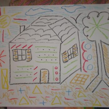 Drawing titled "maison" by Andy Pilgrimm, Original Artwork