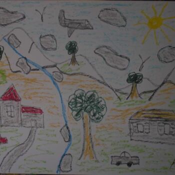 Drawing titled "paysage" by Andy Pilgrimm, Original Artwork