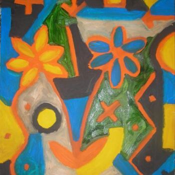 Malerei mit dem Titel "2 fleurs" von Andy Pilgrimm, Original-Kunstwerk