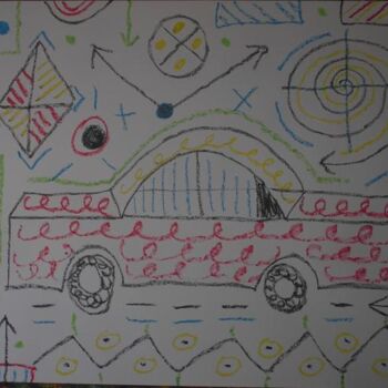 Drawing titled "voiture" by Andy Pilgrimm, Original Artwork