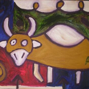 Schilderij getiteld "taureau" door Andy Pilgrimm, Origineel Kunstwerk